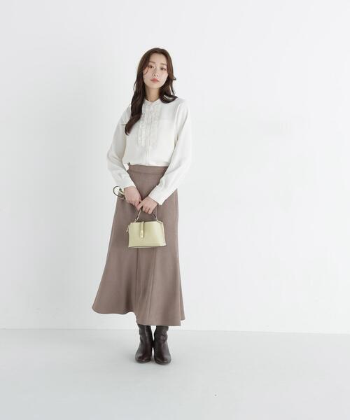 NATURAL BEAUTY BASIC(ナチュラルビューティーベーシック)の「フロントフリルブラウス(シャツ/ブラウス・レディース・ネイビー/ライトグリーン/オフホワイト・FREE)」の6枚目の写真