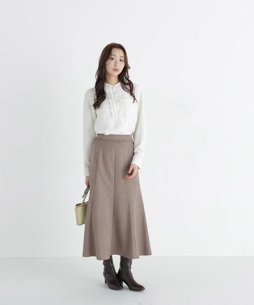 NATURAL BEAUTY BASIC(ナチュラルビューティーベーシック)の「フロントフリルブラウス(シャツ/ブラウス・レディース・ネイビー/ライトグリーン/オフホワイト・FREE)」の8枚目の写真