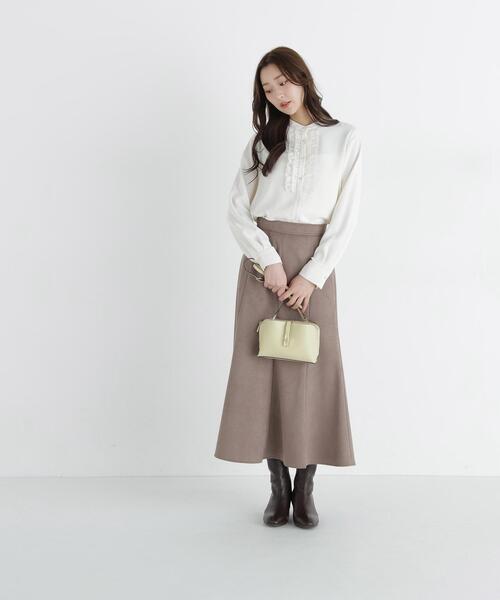 NATURAL BEAUTY BASIC(ナチュラルビューティーベーシック)の「フロントフリルブラウス(シャツ/ブラウス・レディース・ネイビー/ライトグリーン/オフホワイト・FREE)」の10枚目の写真