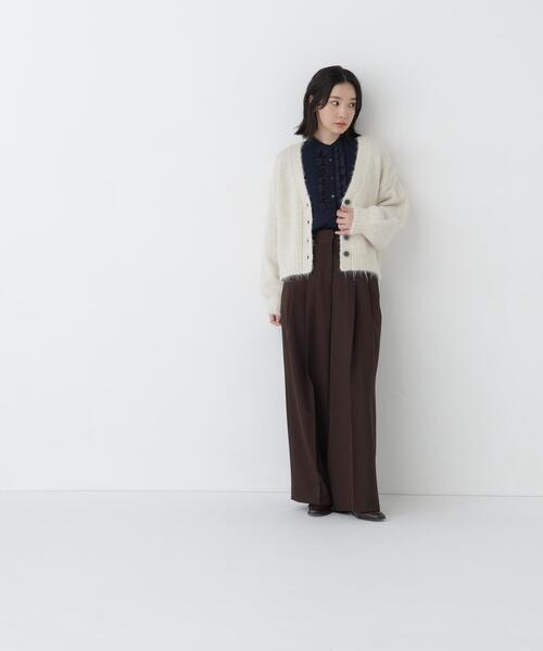 NATURAL BEAUTY BASIC(ナチュラルビューティーベーシック)の「フロントフリルブラウス(シャツ/ブラウス・レディース・ネイビー/ライトグリーン/オフホワイト・FREE)」の12枚目の写真