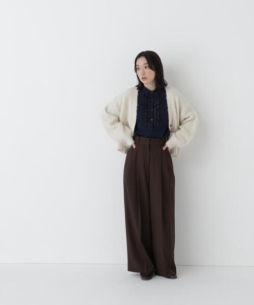 NATURAL BEAUTY BASIC(ナチュラルビューティーベーシック)の「フロントフリルブラウス(シャツ/ブラウス・レディース・ネイビー/ライトグリーン/オフホワイト・FREE)」の14枚目の写真