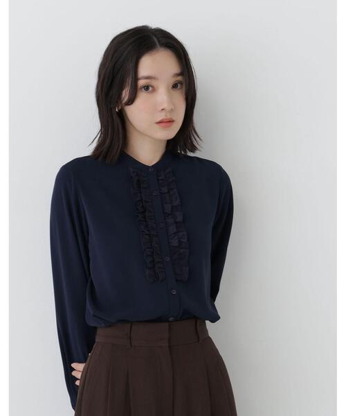 NATURAL BEAUTY BASIC(ナチュラルビューティーベーシック)の「フロントフリルブラウス(シャツ/ブラウス・レディース・ネイビー/ライトグリーン/オフホワイト・FREE)」の21枚目の写真