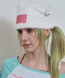 SETUPEXE（セットアップイーエックスイー）の「A'GEM/9 × .kom 『SETUPEXE/セットアップイーエックスイー』CAT PIERCING BEANIE/ キャットピアシングビーニー（ニットキャップ/ビーニー）」