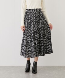 花柄消しプリーツスカート