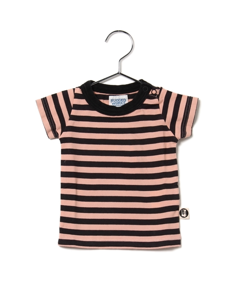RUGGEDWORKS（ラゲッドワークス）の「ボーダー半袖Tシャツ(70～90㎝)（Tシャツ/カットソー・キッズ・ブルー/グリーン/ピンク/サーモンピンク/キナリ/イエロー・70cm/80ｃｍ/90cm）」の6枚目の写真