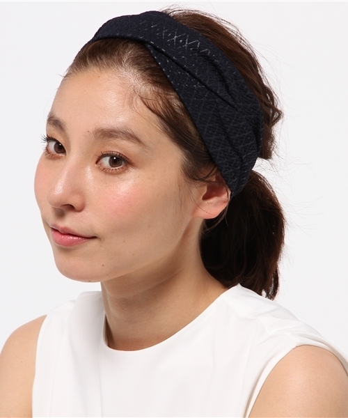 SMELLY（スメリー）の「SMELLY ヘアターバン（ヘアバンド・レディース・グレー/ネイビー/ブラック・ONE）」の3枚目の写真