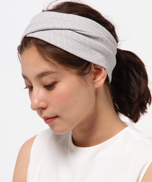 SMELLY（スメリー）の「SMELLY ヘアターバン（ヘアバンド・レディース・グレー/ネイビー/ブラック・ONE）」の2枚目の写真