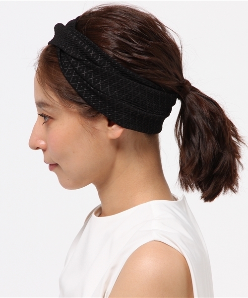 SMELLY（スメリー）の「SMELLY ヘアターバン（ヘアバンド・レディース・グレー/ネイビー/ブラック・ONE）」の4枚目の写真