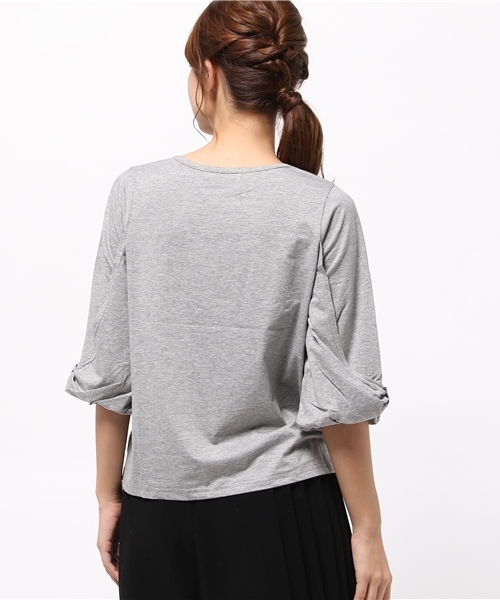 LBC（エルビーシー）の「シルケット天竺ボリューム袖プルオーバー （Tシャツ/カットソー・レディース・アッシュグレー/ライトブラウン/エンジ・MEDIUM）」の8枚目の写真