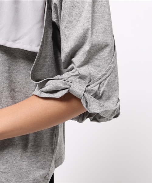 LBC（エルビーシー）の「シルケット天竺ボリューム袖プルオーバー （Tシャツ/カットソー・レディース・アッシュグレー/ライトブラウン/エンジ・MEDIUM）」の10枚目の写真