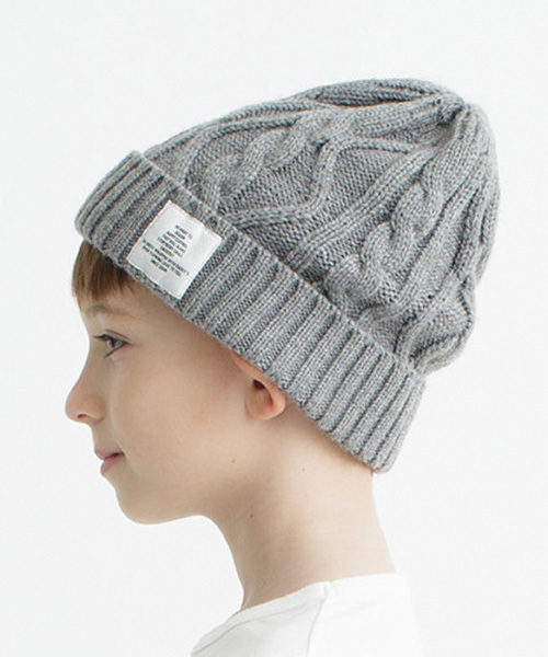 Smoothy（スムージー）の「Smoothy Cable Knitcap / スムージー ケーブルニットキャップ（ニットキャップ/ビーニー・キッズ・ヘザーグレー/ホワイト/ネイビー/マスタード/ブラック/カーキ・FREE）」の13枚目の写真