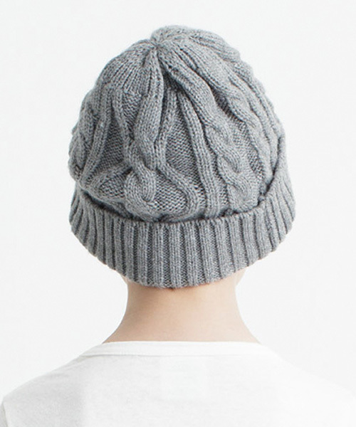 Smoothy（スムージー）の「Smoothy Cable Knitcap / スムージー ケーブルニットキャップ（ニットキャップ/ビーニー・キッズ・ヘザーグレー/ホワイト/ネイビー/マスタード/ブラック/カーキ・FREE）」の12枚目の写真