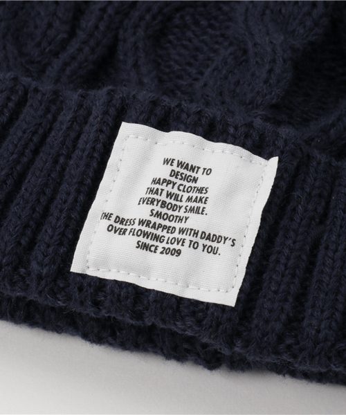 Smoothy（スムージー）の「Smoothy Cable Knitcap / スムージー ケーブルニットキャップ（ニットキャップ/ビーニー・キッズ・ヘザーグレー/ホワイト/ネイビー/マスタード/ブラック/カーキ・FREE）」の9枚目の写真
