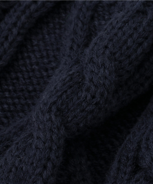 Smoothy（スムージー）の「Smoothy Cable Knitcap / スムージー ケーブルニットキャップ（ニットキャップ/ビーニー・キッズ・ヘザーグレー/ホワイト/ネイビー/マスタード/ブラック/カーキ・FREE）」の7枚目の写真