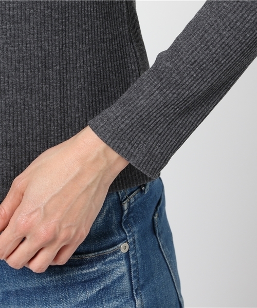 POU DOU DOU（プードゥドゥ）の「テレコプチハイネックプルオーバー（Tシャツ/カットソー・レディース・チャコールグレー/ブルー/ピンク/アイボリー/ブラック・3）」の10枚目の写真