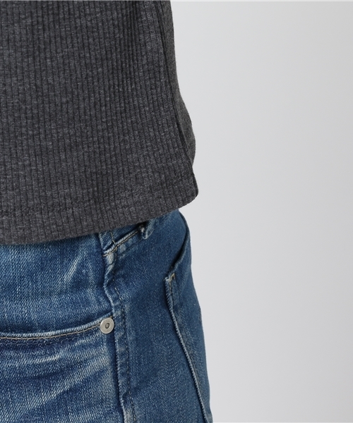 POU DOU DOU（プードゥドゥ）の「テレコプチハイネックプルオーバー（Tシャツ/カットソー・レディース・チャコールグレー/ブルー/ピンク/アイボリー/ブラック・3）」の11枚目の写真