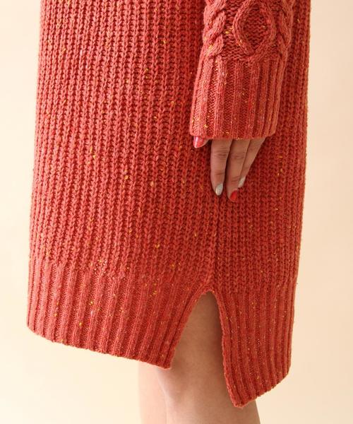 coen（コーエン）の「カラーネップニットワンピース（ワンピース・レディース・ベージュ/ライトブルー/レッド・FREE）」の8枚目の写真