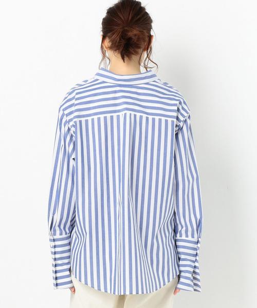 Another Edition（アナザーエディション）の「コットンストライプシャツ（シャツ/ブラウス・レディース・コバルトブルー・FREE）」の2枚目の写真
