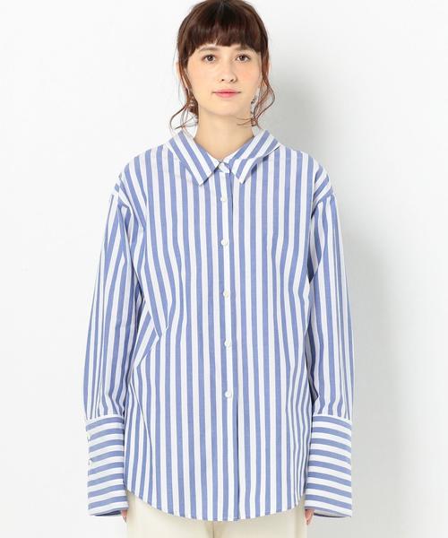 Another Edition（アナザーエディション）の「コットンストライプシャツ（シャツ/ブラウス・レディース・コバルトブルー・FREE）」の3枚目の写真