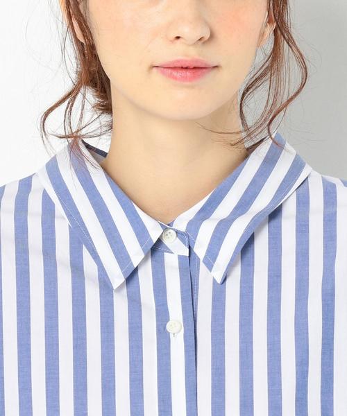 Another Edition（アナザーエディション）の「コットンストライプシャツ（シャツ/ブラウス・レディース・コバルトブルー・FREE）」の6枚目の写真