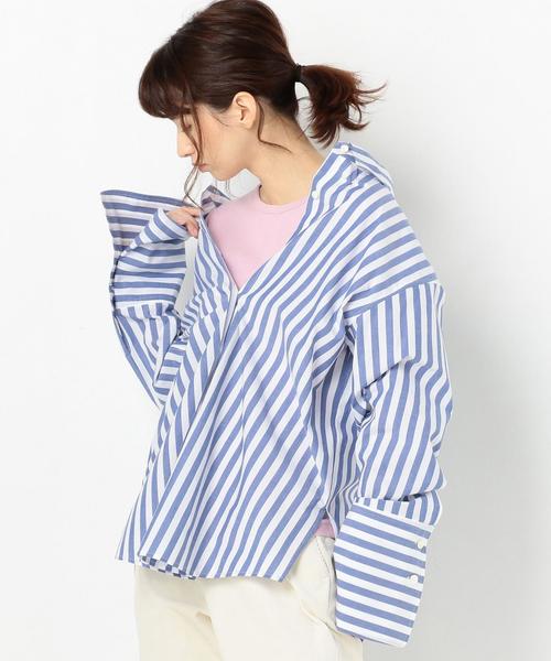 Another Edition（アナザーエディション）の「コットンストライプシャツ（シャツ/ブラウス・レディース・コバルトブルー・FREE）」の10枚目の写真