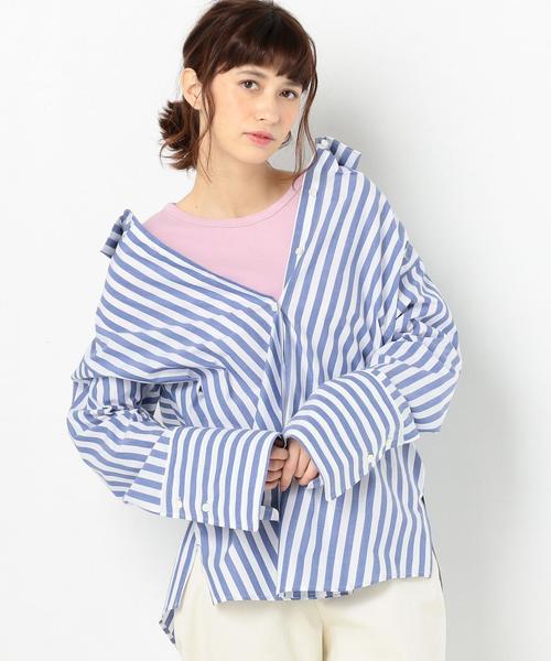 Another Edition（アナザーエディション）の「コットンストライプシャツ（シャツ/ブラウス・レディース・コバルトブルー・FREE）」の13枚目の写真