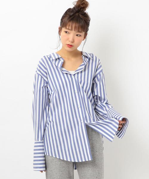 Another Edition（アナザーエディション）の「コットンストライプシャツ（シャツ/ブラウス・レディース・コバルトブルー・FREE）」の14枚目の写真