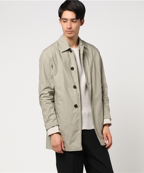 GLOSTER(グロスター)の「タイプライターステンカラーコート(ステンカラーコート・メンズ・ベージュ/ネイビー/ライトグリーン・M/S/L/XL)」の2枚目の写真