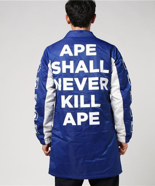 A BATHING APE（アベイシングエイプ）の「BAPE LONG COACH JACKET M（ミリタリージャケット・メンズ・ネイビー/オリーブ・SMALL/MEDIUM/LARGE/X-LARGE/XX-LARGE）」の7枚目の写真