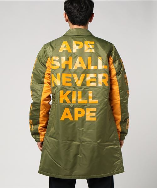 A BATHING APE（アベイシングエイプ）の「BAPE LONG COACH JACKET M（ミリタリージャケット・メンズ・ネイビー/オリーブ・SMALL/MEDIUM/LARGE/X-LARGE/XX-LARGE）」の5枚目の写真