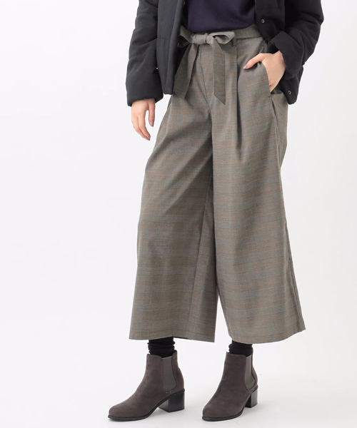 earth music&ecology（アースミュージックアンドエコロジー）の「・ウエストリボンワイドクロップドパンツ（その他パンツ・レディース・ボルドー/ブルーグリーン/ブラック/カーキ/その他/その他31・FREE）」の5枚目の写真