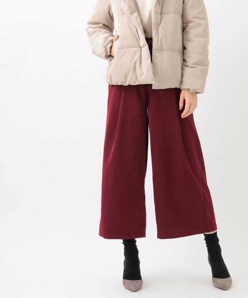 earth music&ecology（アースミュージックアンドエコロジー）の「・ウエストリボンワイドクロップドパンツ（その他パンツ・レディース・ボルドー/ブルーグリーン/ブラック/カーキ/その他/その他31・FREE）」の4枚目の写真