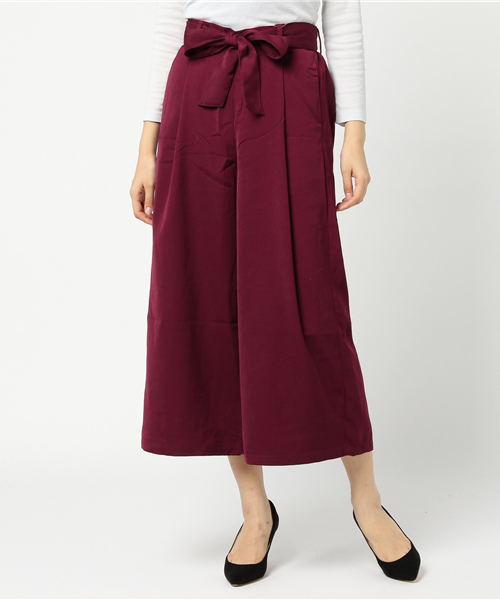 earth music&ecology（アースミュージックアンドエコロジー）の「・ウエストリボンワイドクロップドパンツ（その他パンツ・レディース・ボルドー/ブルーグリーン/ブラック/カーキ/その他/その他31・FREE）」の14枚目の写真