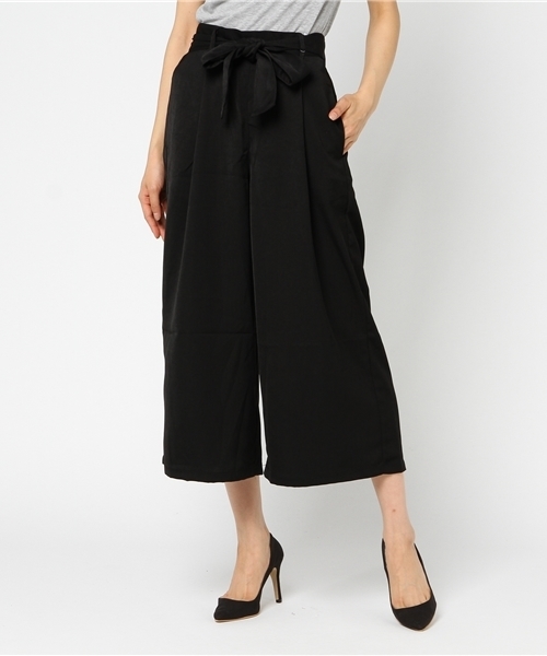 earth music&ecology（アースミュージックアンドエコロジー）の「・ウエストリボンワイドクロップドパンツ（その他パンツ・レディース・ボルドー/ブルーグリーン/ブラック/カーキ/その他/その他31・FREE）」の2枚目の写真