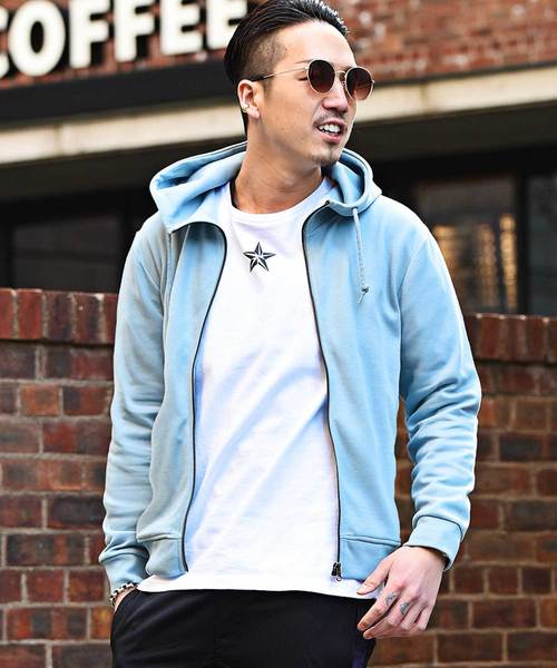 JOKER（ジョーカー）の「スウェットジップパーカー トレーナー（パーカー・メンズ・ブルー系その他/カーキ/ベージュ/オフホワイト/杢グレー/ブラック/ネイビー/ライトピンク/ブラック系その他/グレー系その他/ブルー系その他2/ホワイト系その他/グレー系その他2/サックスブルー/チェック/ブラック系その他2/ブラウン系その他/レッド系その他・XL/M/S/L）」の14枚目の写真