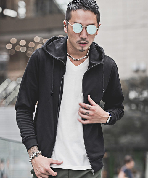 JOKER（ジョーカー）の「スウェットジップパーカー トレーナー（パーカー・メンズ・ブルー系その他/カーキ/ベージュ/オフホワイト/杢グレー/ブラック/ネイビー/ライトピンク/ブラック系その他/グレー系その他/ブルー系その他2/ホワイト系その他/グレー系その他2/サックスブルー/チェック/ブラック系その他2/ブラウン系その他/レッド系その他・XL/M/S/L）」の4枚目の写真