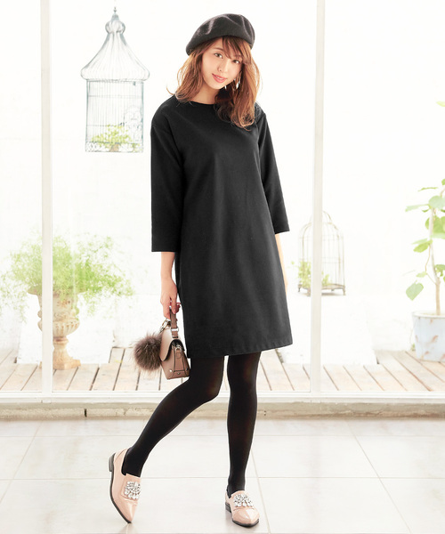 KOBE LETTUCE(コウベレタス)の「シンプルボックスワンピース/(ワンピース・レディース・ブラック/ネイビー/ボルドー/ベージュ・FREE)」の12枚目の写真