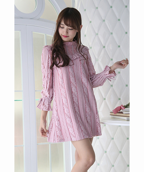 Cherite By Prime Pattern シェリエットバイプライムパターン の レースフリルサックワンピース ワンピース Wear