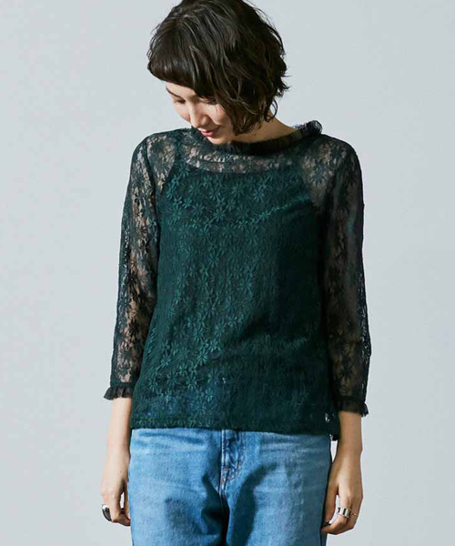 MEDE19F（メデジュウキュウ）の「MEDE19F　レーストップスセット（シャツ/ブラウス・レディース・イエロー/ピンク/ダークグリーン・X-LARGE/MEDIUM/LARGE）」の8枚目の写真