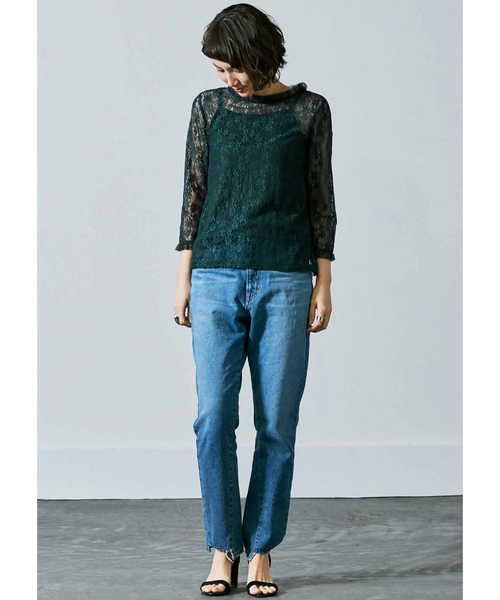 MEDE19F（メデジュウキュウ）の「MEDE19F　レーストップスセット（シャツ/ブラウス・レディース・イエロー/ピンク/ダークグリーン・X-LARGE/MEDIUM/LARGE）」の9枚目の写真