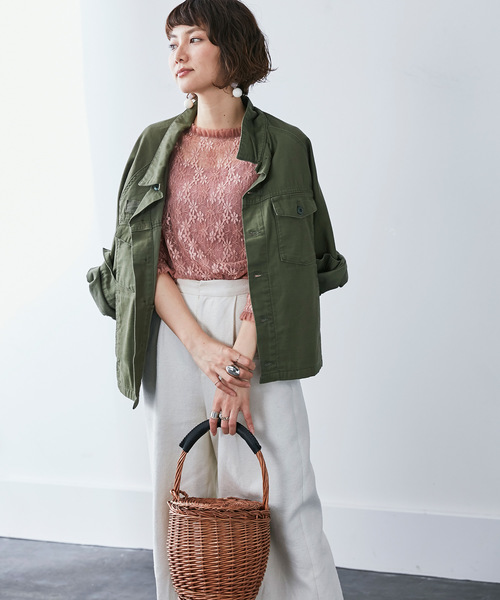 MEDE19F（メデジュウキュウ）の「MEDE19F　レーストップスセット（シャツ/ブラウス・レディース・イエロー/ピンク/ダークグリーン・X-LARGE/MEDIUM/LARGE）」の5枚目の写真