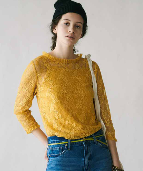 MEDE19F（メデジュウキュウ）の「MEDE19F　レーストップスセット（シャツ/ブラウス・レディース・イエロー/ピンク/ダークグリーン・X-LARGE/MEDIUM/LARGE）」の4枚目の写真