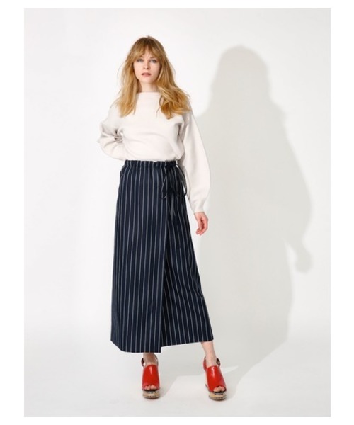 MOUSSY（マウジー）の「STRIPED LONG SKIRT（スカート・レディース・ダークネイビー/ホワイト系その他/レッド系その他・1/2）」の3枚目の写真