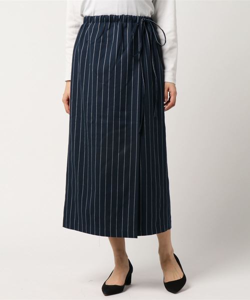 MOUSSY（マウジー）の「STRIPED LONG SKIRT（スカート・レディース・ダークネイビー/ホワイト系その他/レッド系その他・1/2）」の6枚目の写真