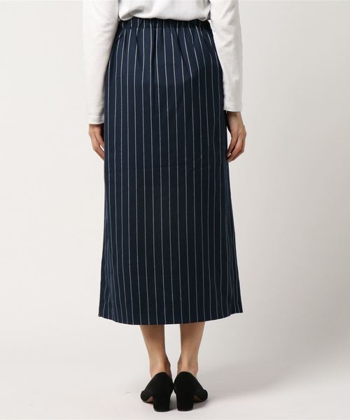 MOUSSY（マウジー）の「STRIPED LONG SKIRT（スカート・レディース・ダークネイビー/ホワイト系その他/レッド系その他・1/2）」の4枚目の写真