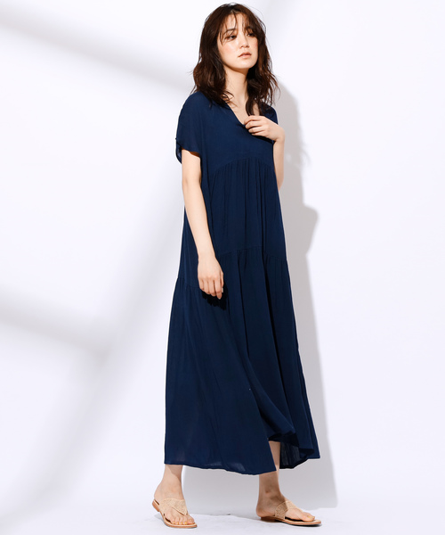 CIAOPANIC（チャオパニック）の「クレープティアードワンピース（ワンピース・レディース・ネイビー/ピンク/ホワイト/ホワイト系その他/ブルー系その他・FREE）」の8枚目の写真