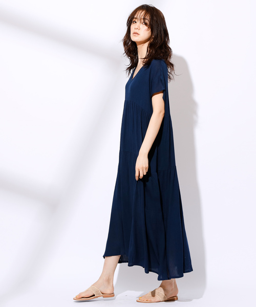 CIAOPANIC（チャオパニック）の「クレープティアードワンピース（ワンピース・レディース・ネイビー/ピンク/ホワイト/ホワイト系その他/ブルー系その他・FREE）」の11枚目の写真