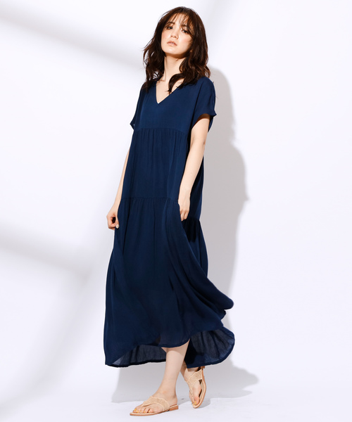 CIAOPANIC（チャオパニック）の「クレープティアードワンピース（ワンピース・レディース・ネイビー/ピンク/ホワイト/ホワイト系その他/ブルー系その他・FREE）」の19枚目の写真