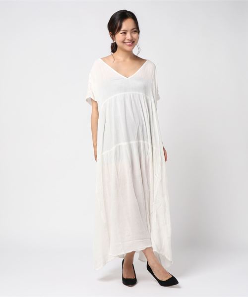 CIAOPANIC（チャオパニック）の「クレープティアードワンピース（ワンピース・レディース・ネイビー/ピンク/ホワイト/ホワイト系その他/ブルー系その他・FREE）」の6枚目の写真