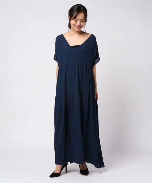 CIAOPANIC（チャオパニック）の「クレープティアードワンピース（ワンピース・レディース・ネイビー/ピンク/ホワイト/ホワイト系その他/ブルー系その他・FREE）」の7枚目の写真